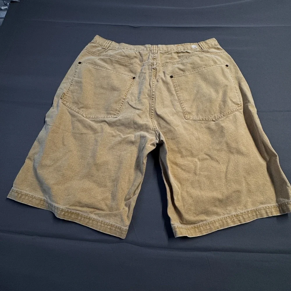 Timberland Mens‎ Canvas Carpenter Shorts Tan Khaki Cotton Relaxed Fit 36 Waist